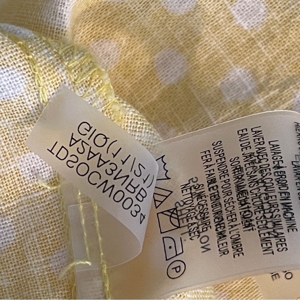 Tommy Hilfiger Yellow Polka Dot Sundress Size12 Button Front Belt Pockets Summer - Picture 7 of 9